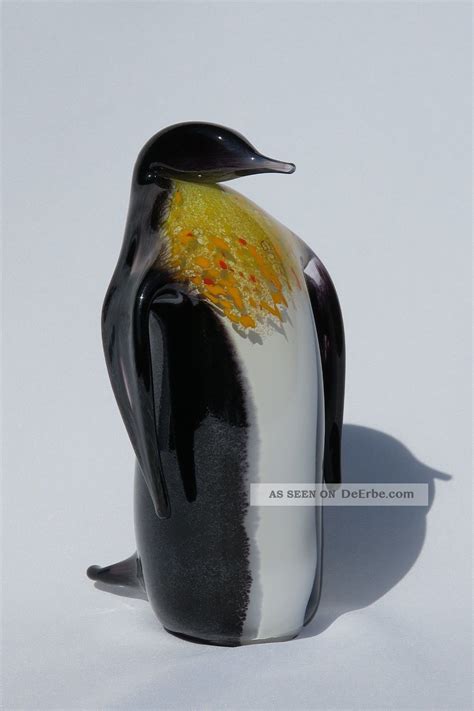 glasfigur putziger kleiner pinguin glastier skulptur 17cm