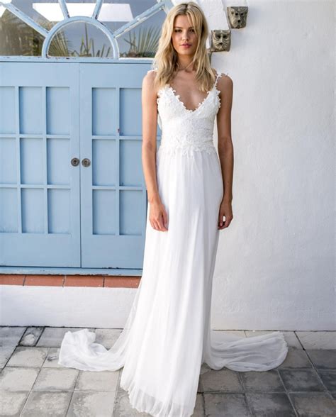 Https://tommynaija.com/wedding/beach Casual Wedding Dress With Straps