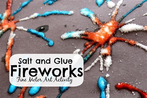 Salt Fireworks Festive Fine Motor Craft For Kids School Time Snippets