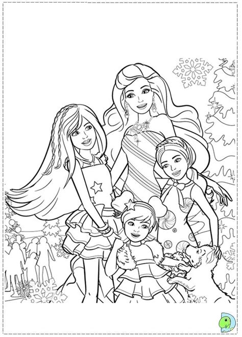 barbie christmas coloring pages  getdrawings