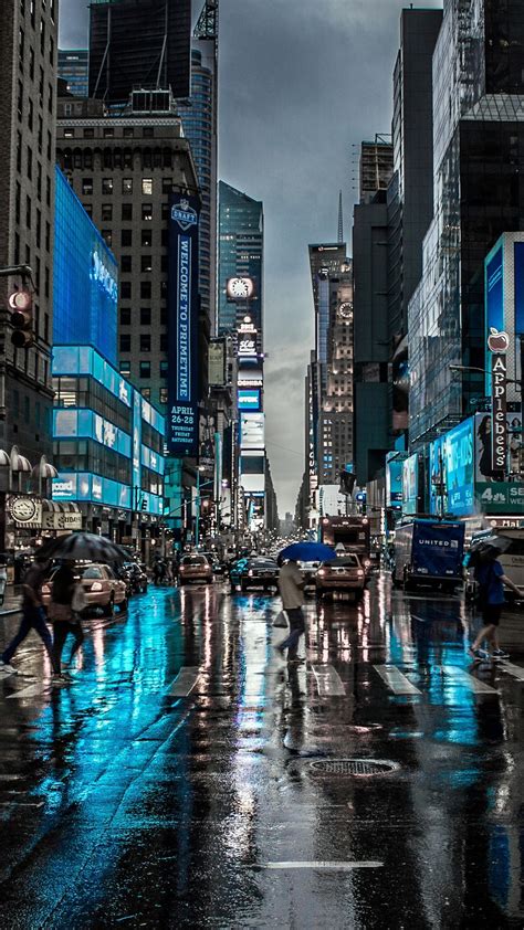 Blue Night In New York City Iphone Wallpaper