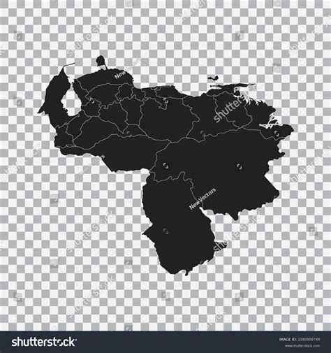 Political Map Venezuela Isolated On Transparent Stock Vector Royalty
