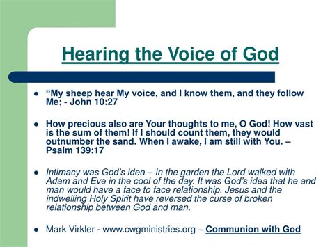 Ppt Hearing The Voice Of God Powerpoint Presentation Free Download
