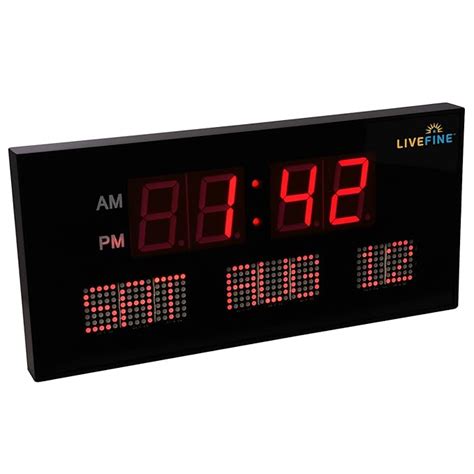 Dbtech Digital Clock With Calendar Large Led With Indication Day And