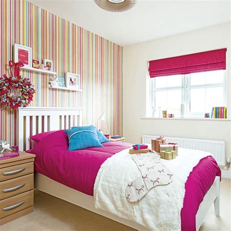 Modern small kids rooms space saving design with new ideas wallpaper. Children's bedroom with striped wallpaper | housetohome.co.uk