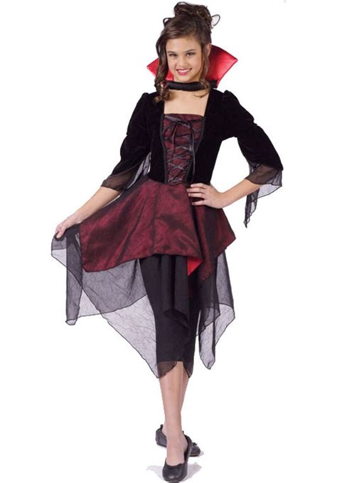 Kids Gothic Vampiress Costume Girls Vampire Costume Dracula Costume