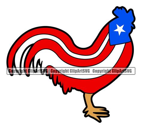 Puerto Rico Rican Rooster Flag Country World Nation Map Sign Etsy