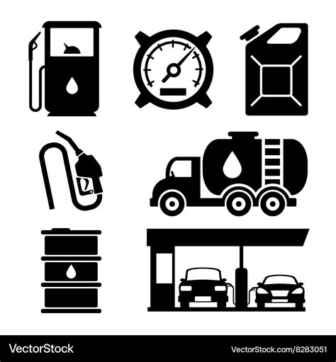 Gas Station Icons Royalty Free Vector Image Vectorstock