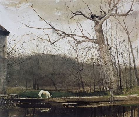 Andrew Wyeth Painting With Dog On Notes From The Pack Watercolor Trees