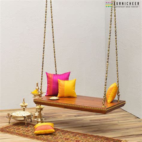 Solid Wood Handcrafted Indian Traditional Swingjhoola Finished With