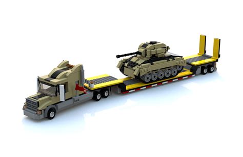 The biggest vehicle i have ever done, an articulated 8×8 offroad truck. LEGO Military Trailer Truck MOC Instructions