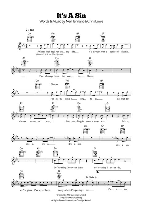 Official music video for it's a sin by pet shop boys. It's A Sin sheet music by Pet Shop Boys (Ukulele - 120494)