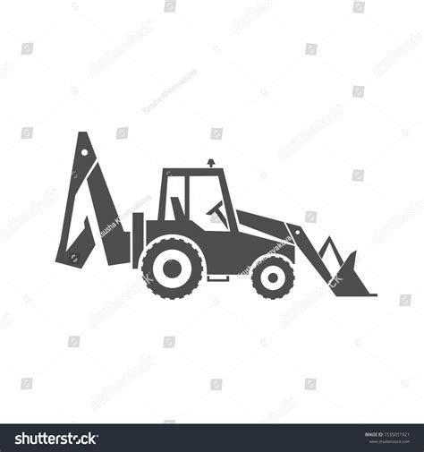 Backhoe Loader Icon Heavy Machinery Image For Industrial Or