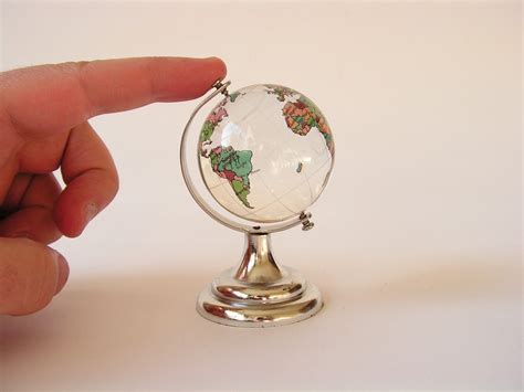 Round Earth Globe World Map Crystal Glass Ball Sphere Home Office Decor