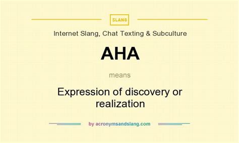 Aha Expression Of Discovery Or Realization In Internet Slang Chat