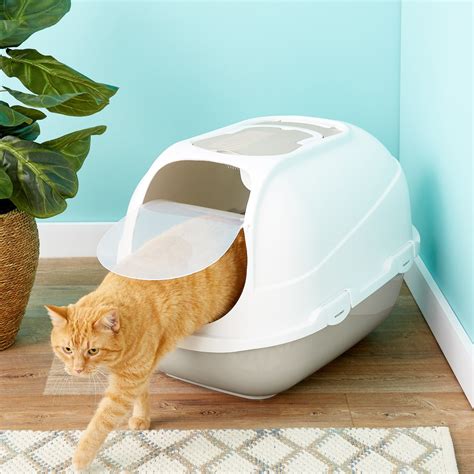 Frisco Deluxe Hooded Cat Litter Box With Scoop Gray Extra Large 25 In