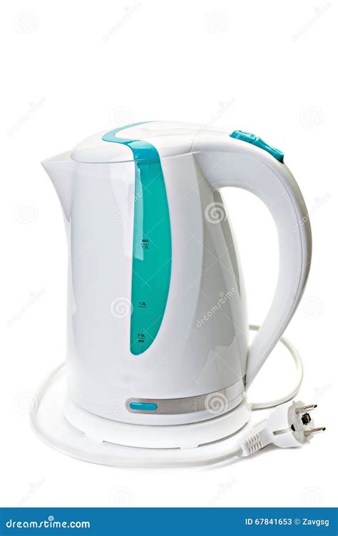 Plastic Electric Kettle With Electrical Cord Stock Image Image Of