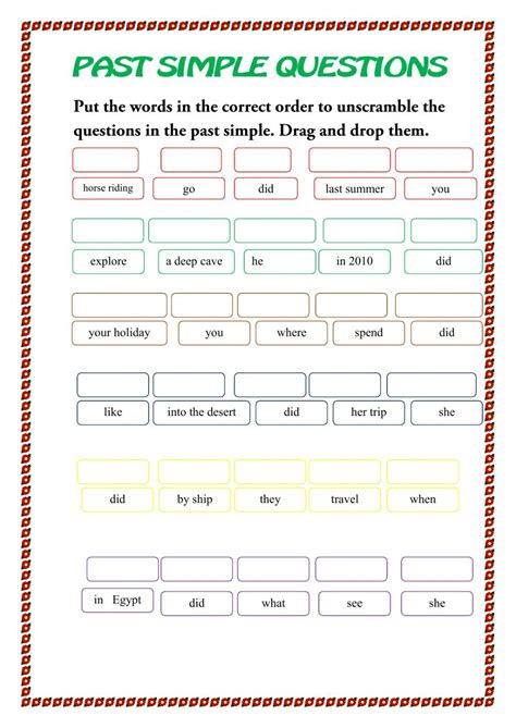 Past Simple Tense Interactive Worksheet For Grade 8 Simple Past Tense