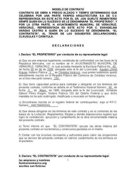 Contrato De Obra Derecho Laboral Propiedad