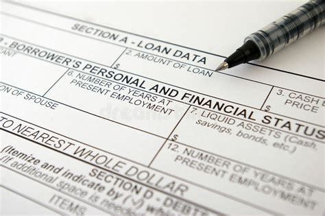 loan request form stock photo image  consumer loan