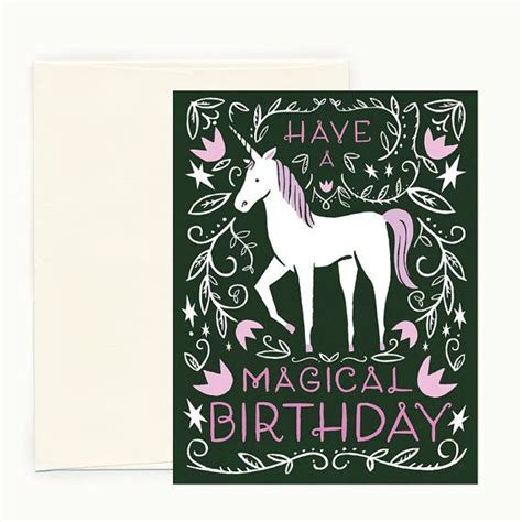 Magical Birthday Unicorn Greeting Card Free Shipping By Idlewildco 5