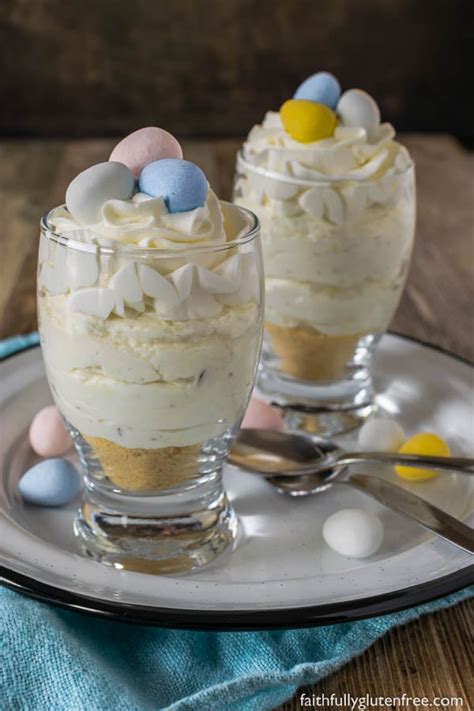 Desserts, breads, drinks, and more can be made with your leftover egg whites. Gluten Free No Bake Mini Egg Cheesecakes - Faithfully Gluten Free