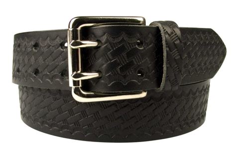 Basket Weave Embossed Leather Duty Belt Made In Uk Rivet Classic By