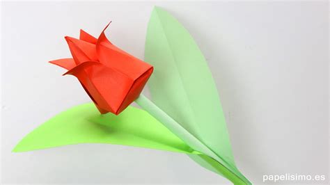 Tulipán De Papel Flores De Origami Papiroflexia Sorteo