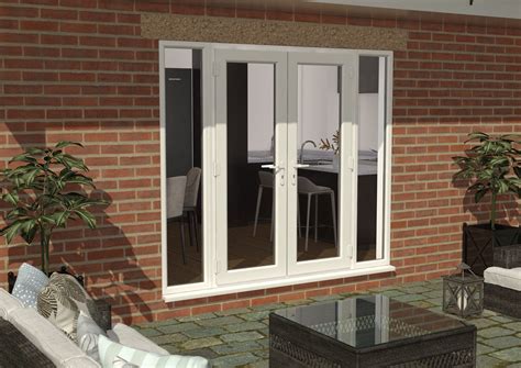 2100mm White Upvc French Doors 1500mm Doors 2 X 300mm Sidelights