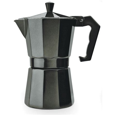 Primula Aluminum Stove Top Espresso Maker 6 Cup Black