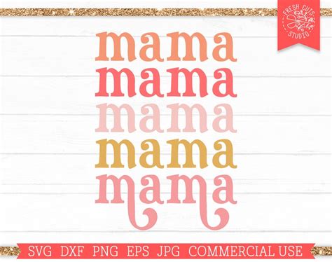 Retro Mom Svg Stacked Mama Svg Cut File For Cricut Etsy