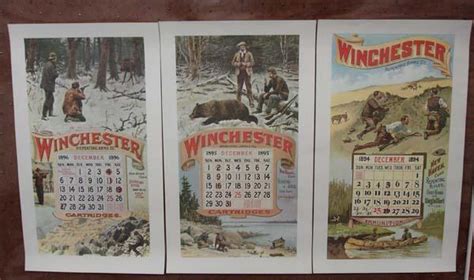 6 Winchester Calendar Prints1894 96 1898 991900