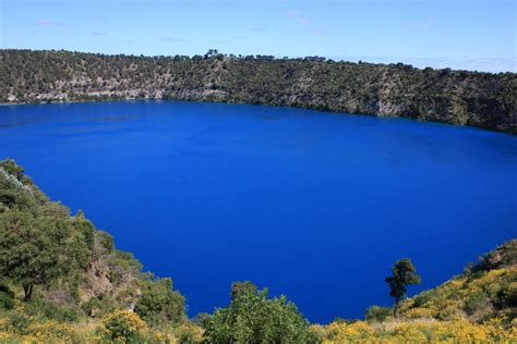 The Blue Lake Mount Gambiersouth Australia Turns A Brilliant Cobalt