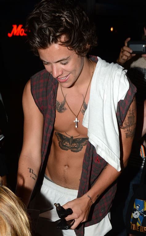 Harry Styles Goes Shirtless Displays Toned Abs And Tattoossee The Pic