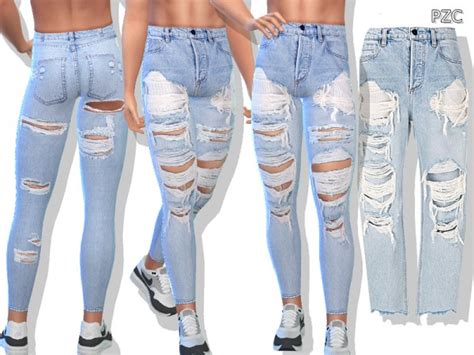 The Sims Resource Blue Denim Ripped Jeans By