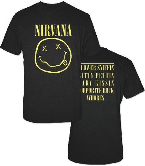 Nirvana Smiley Face Logo And Corporate Rock Whores Quote Mens T Shirt
