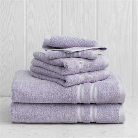 Mainstays Performance Solid 6 Piece Bath Towel Set Iris Whisper