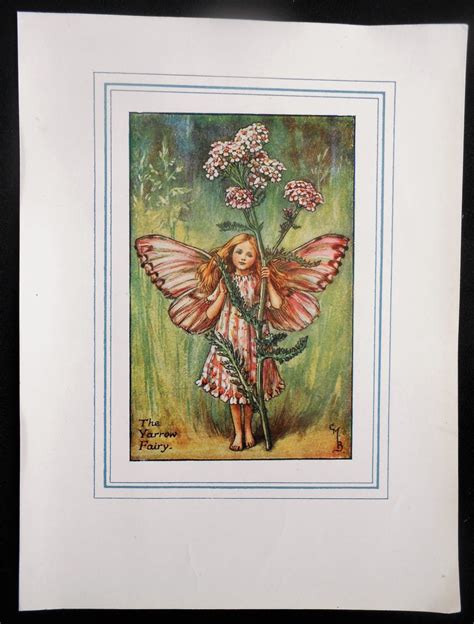 Yarrow Flower Fairy Vintage Print 1930s Cicely Mary Etsy Fairy