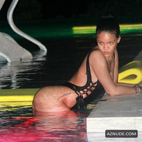Rihanna Sexy Shows Her Rich Butt In The Pool In Barbados Aznude
