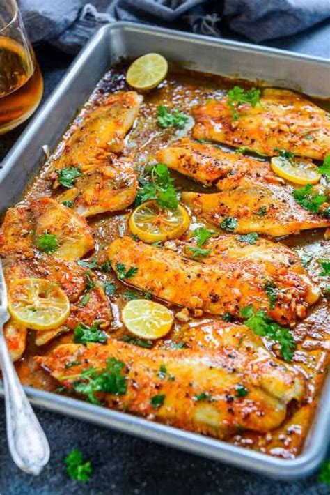 Spicy Lemon Garlic Baked Tilapia Fish Recipes Healthy Baked Tilapia