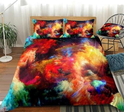 3d Galaxy Colorful Clouds Bed Sheets Duvet Cover Bedding Sets Homefavo