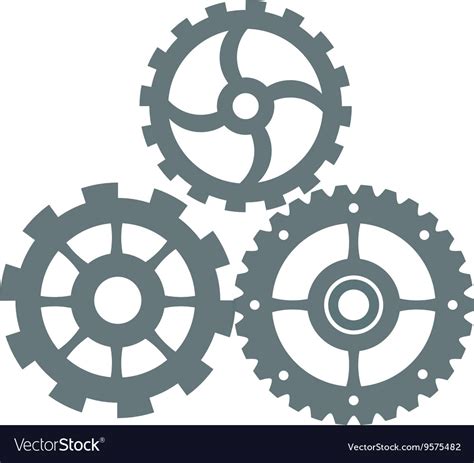 Three Gears Icon Royalty Free Vector Image Vectorstock