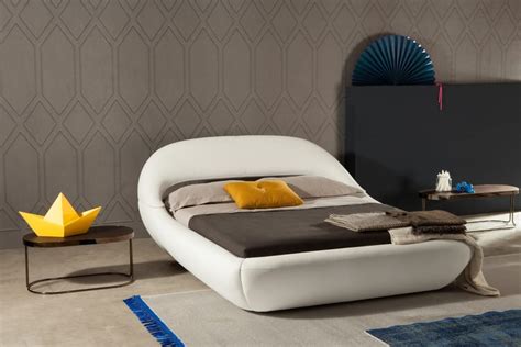 Upholstered Leather Double Bed Sleepy By Tonin Casa Design Angelo Tomaiuolo