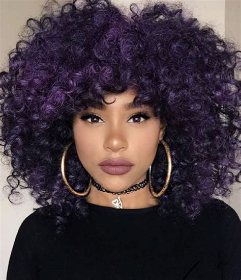 Follow Amalmiller For More 💞 Purple Natural Hair Dark Purple Hair