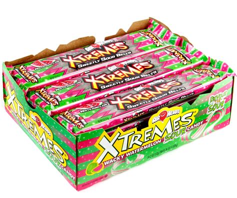 Airheads Xtremes Wacky Watermelon Sour Belts 18ct Box • Candy Mini