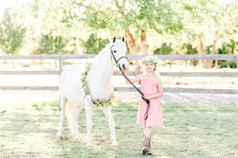 Flower Crowns And White Ponies Equestrian Portrait Session