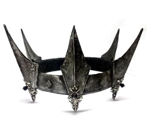 Crown Black Silver Iron Male Headdress Gothic Fantasy Etsy Fantasy
