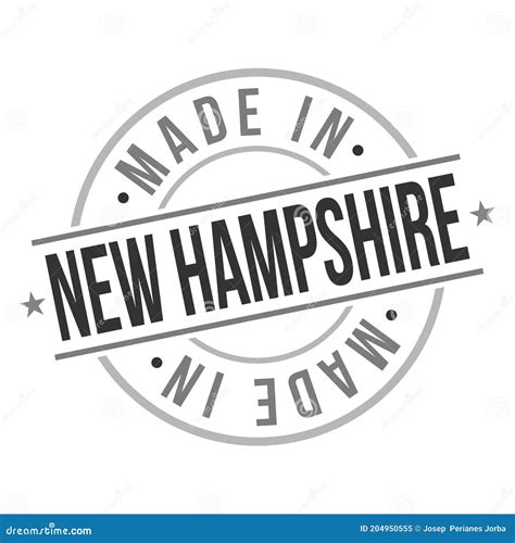 Made In New Hampshire Stamp Logo Icon Symbol Design Certificated Round