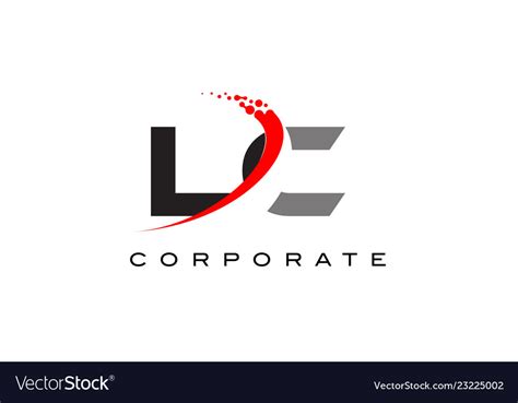 Lc Modern Letter Logo Design With Swoosh Vector Image