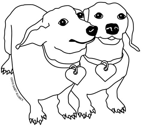 Wiener Dog Coloring Pages Collection | Dog coloring page, Dog template